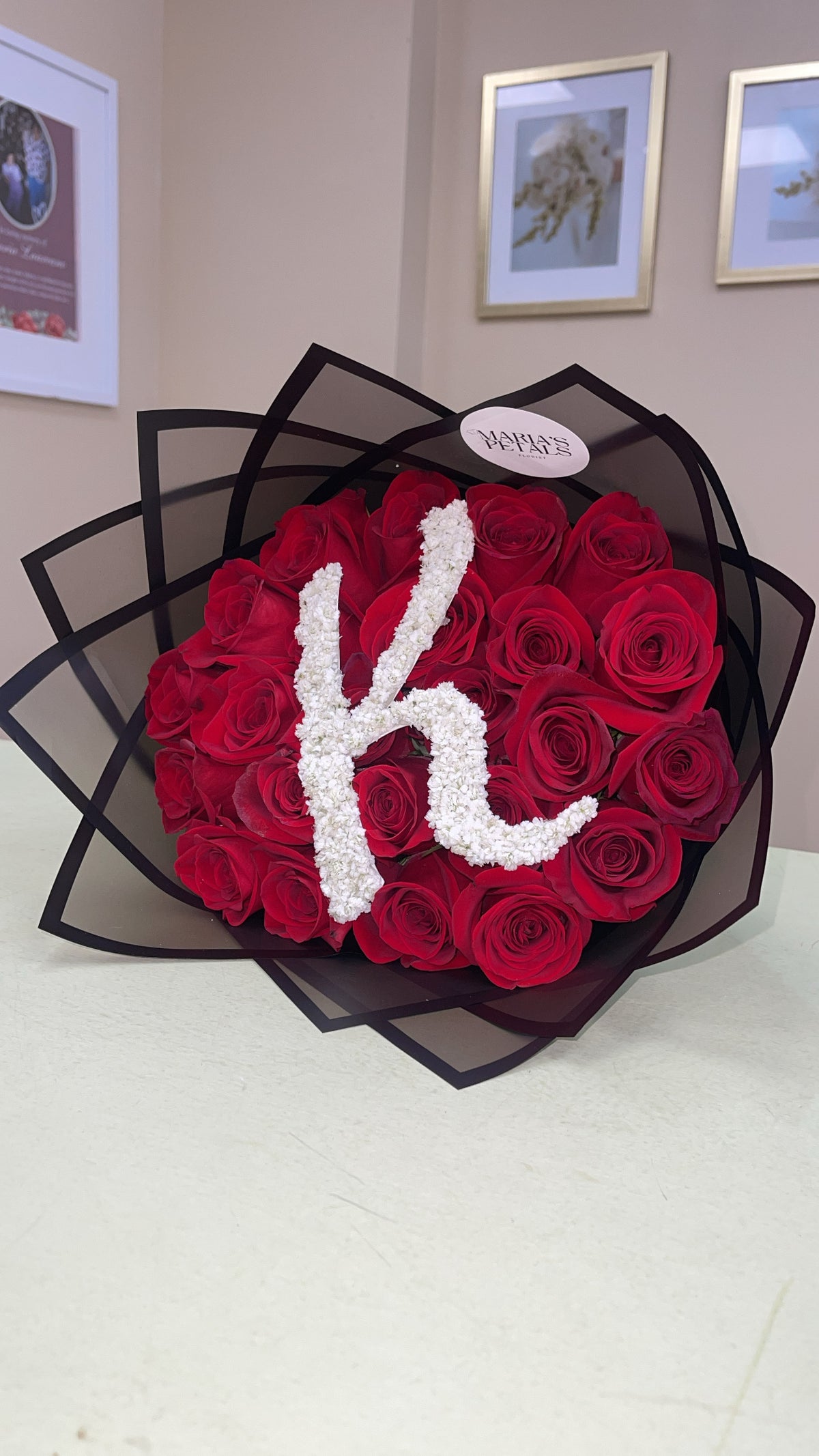 Initials & Number topper (this is an add on, roses NOT INCLUDED)