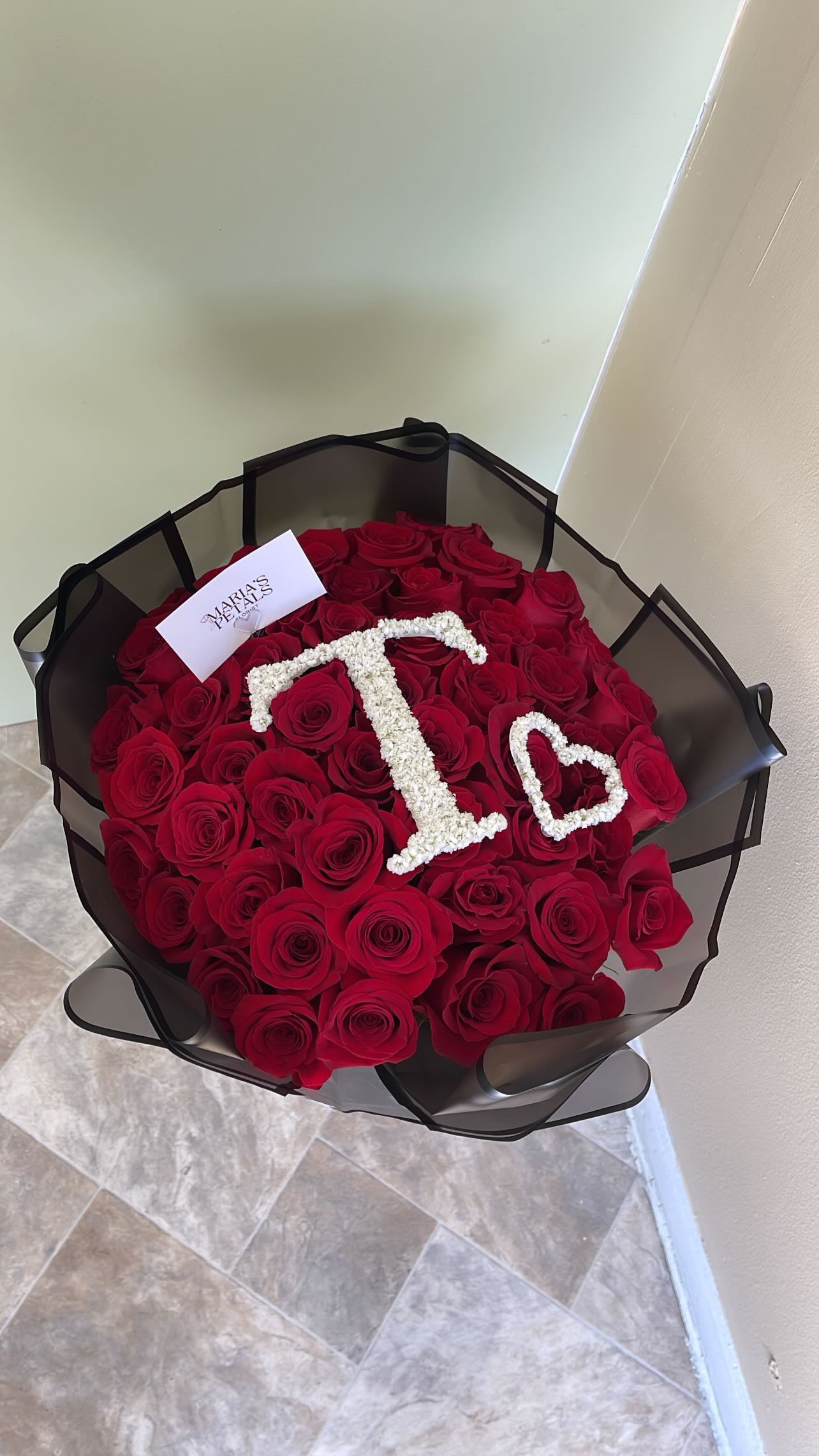 Initials & Number topper (this is an add on, roses NOT INCLUDED)