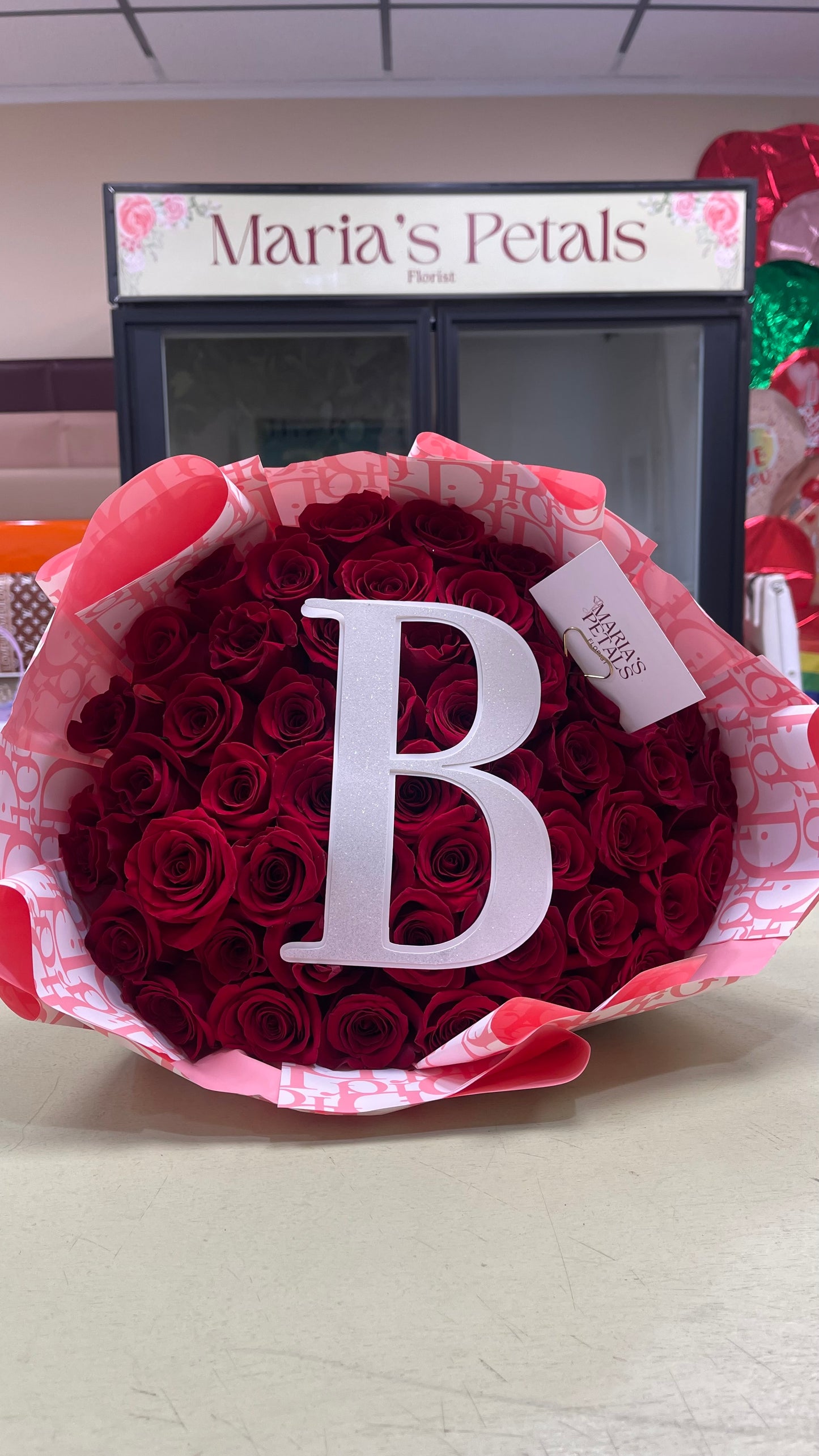 Glitter Initial Bouquet - 36 stems