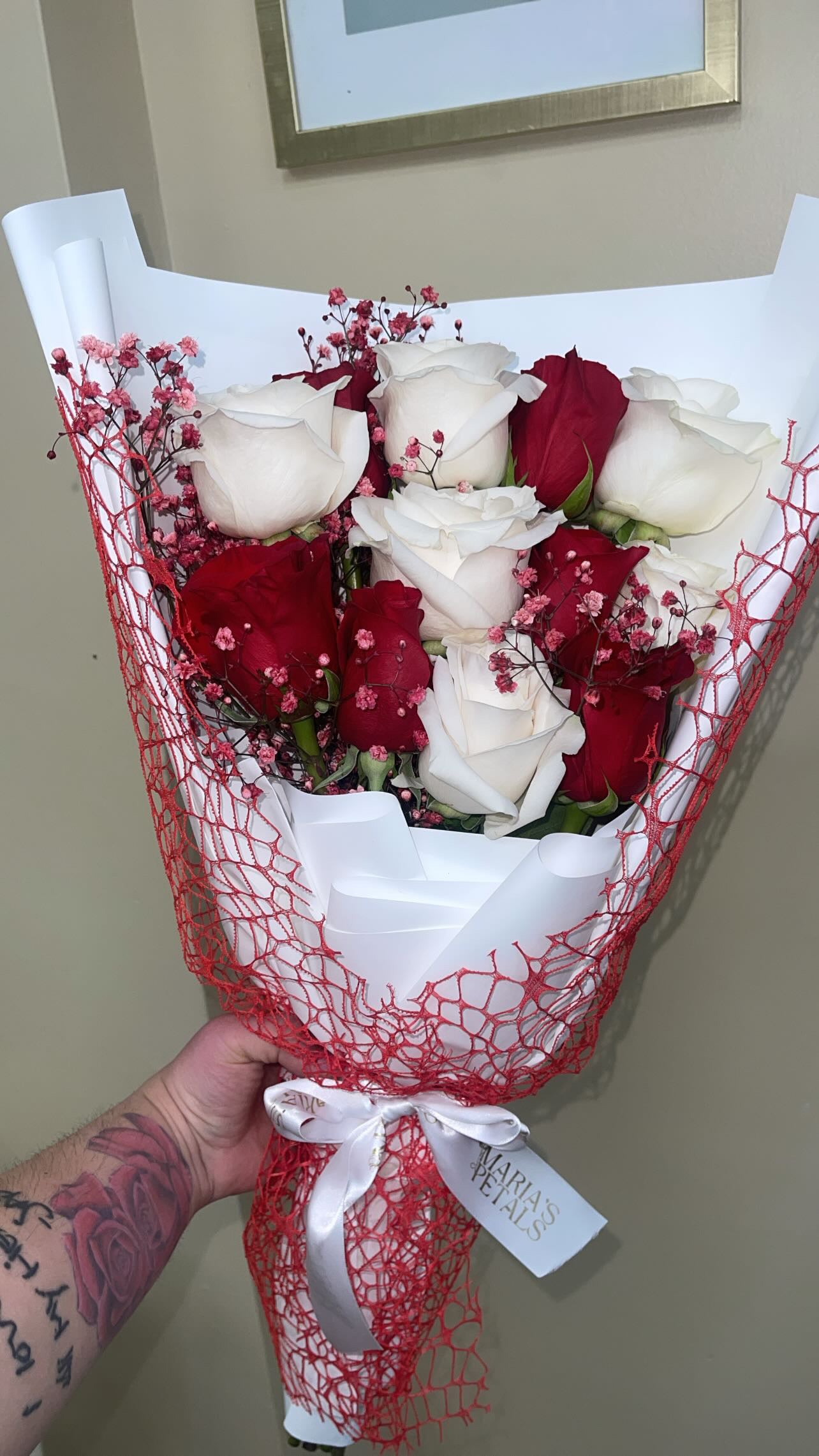 MP Signature Flat Lay Wrapped Roses