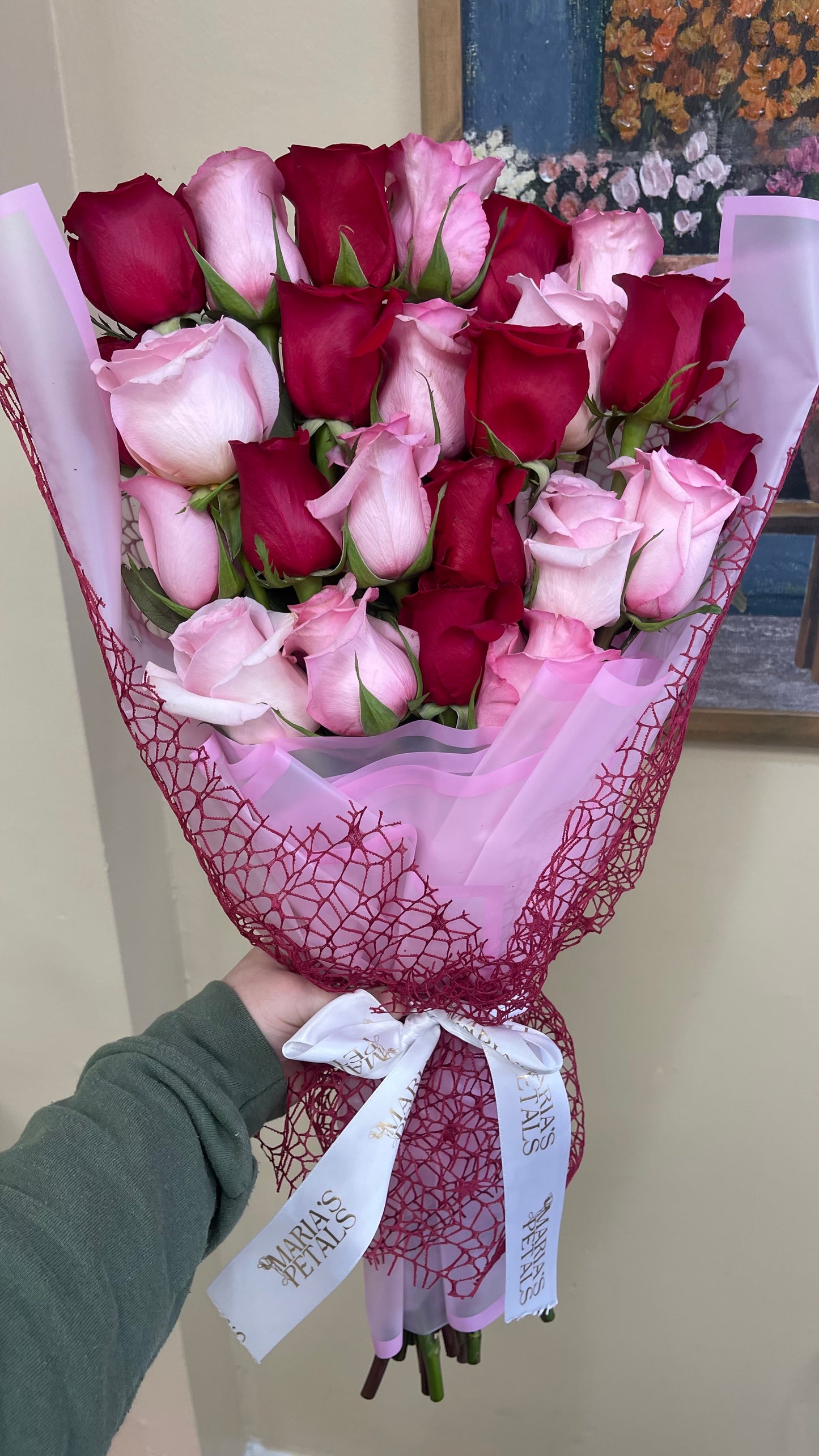 MP Signature Flat Lay Wrapped Roses