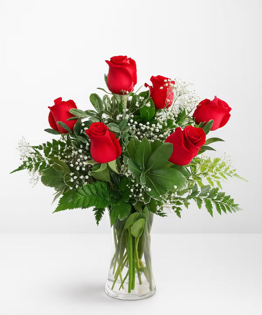 6 Roses Arranged