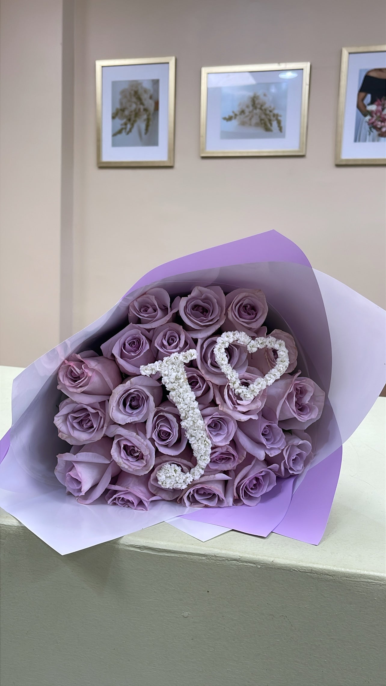 Initials & Number topper (this is an add on, roses NOT INCLUDED)