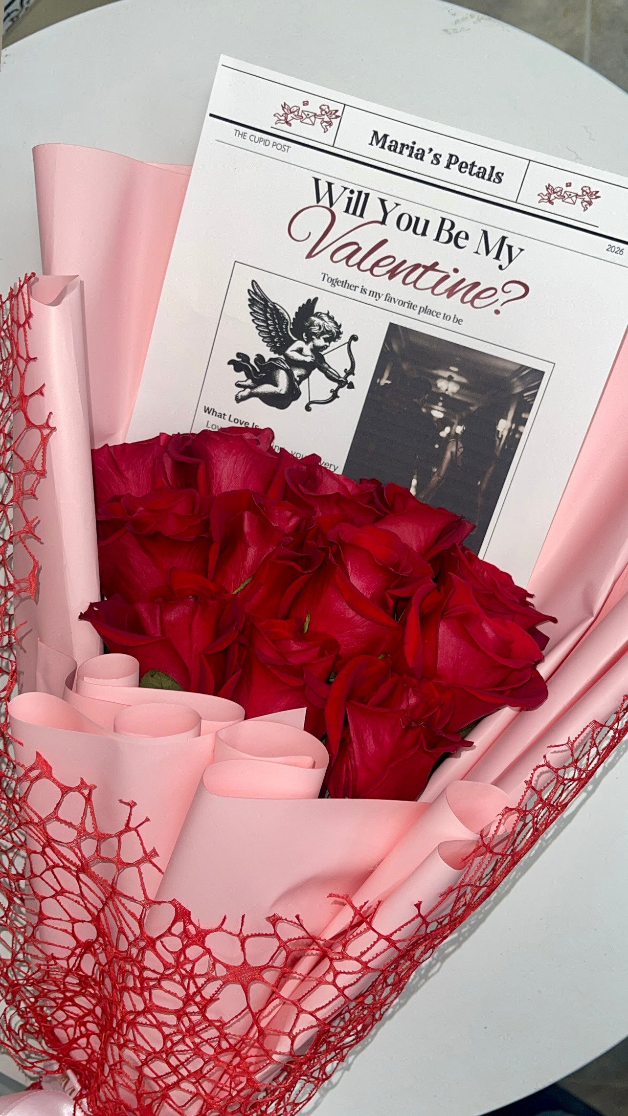 Valentine Proposal ft Newspaper Article - Dozen