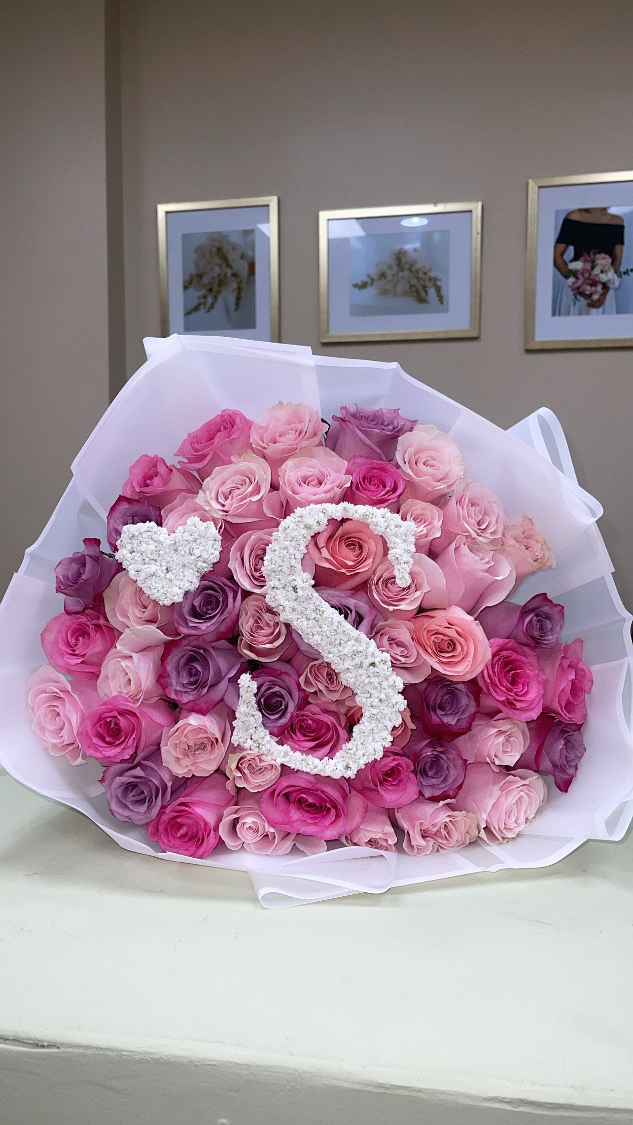 Initials & Number topper (this is an add on, roses NOT INCLUDED)