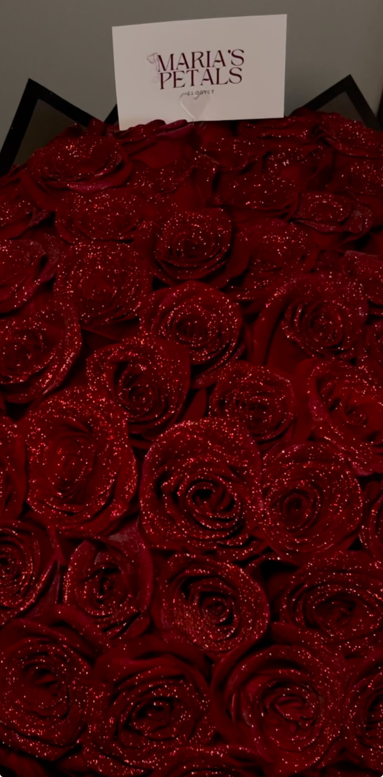 Glitter on roses